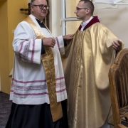 Uroczysta Msza Święta celebrowana przez ks. Damiana Dudkowiaka.