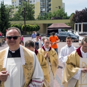 Uroczysta Msza Święta celebrowana przez ks. Damiana Dudkowiaka.