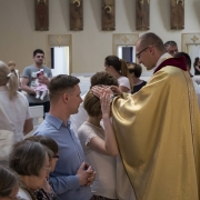 Uroczysta Msza Święta celebrowana przez ks. Damiana Dudkowiaka.