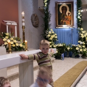 Wprowadzenie kopii cudownej Ikony i Msza Sw. pod przewodnictwem Abp. St. Gądeckiego.
