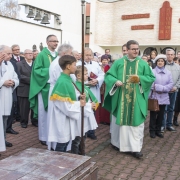 Odsłonięcie pamiątkowej tablicy poświęconej budowniczemu naszego kościoła.