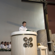 Ks. Neoprezbiter Łukasz Krawczyk odprawia Mszę Św. Sekundycyjną